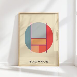 bauhaus print cool hues geometric balance design