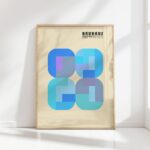 bauhaus print cool hues geometric blocks design