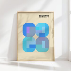 bauhaus print cool hues geometric blocks design