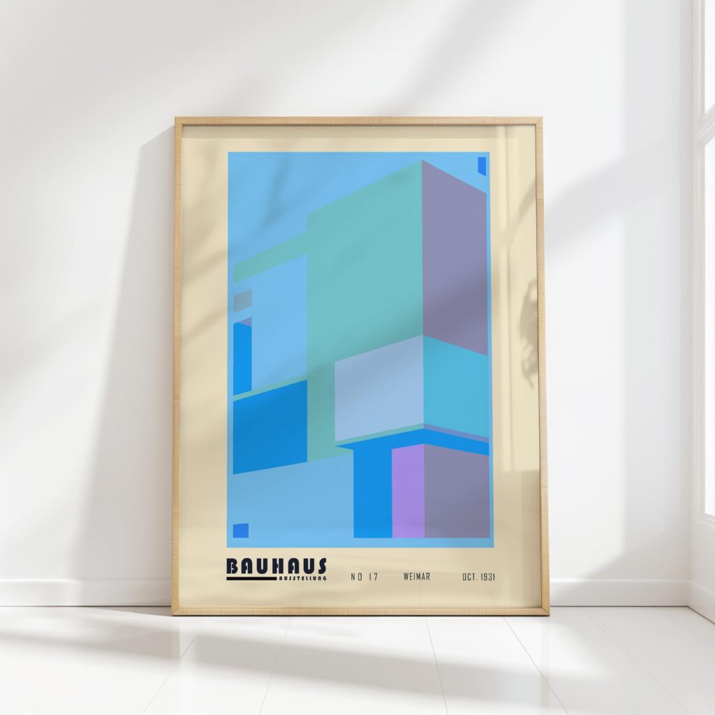 bauhaus print cool tone architectural minimalism
