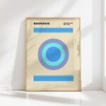 bauhaus print cool tone circle composition