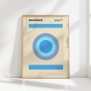bauhaus print cool tone circle composition
