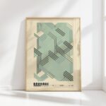 bauhaus print cool tone geometric illusion