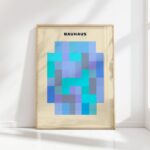 bauhaus print cool tones geometric blocks
