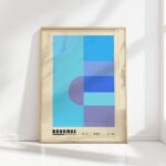 bauhaus print cool tones geometric contrast