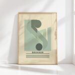 bauhaus print cool tones geometric shapes