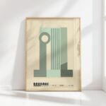 bauhaus print cool tones geometric shapes design