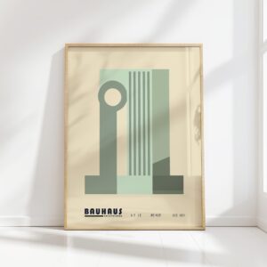 bauhaus print cool tones geometric shapes design