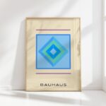 bauhaus print cool tones geometric symmetry