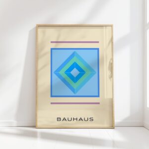 bauhaus print cool tones geometric symmetry