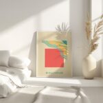 bauhaus print coral with wavy line pattern 7