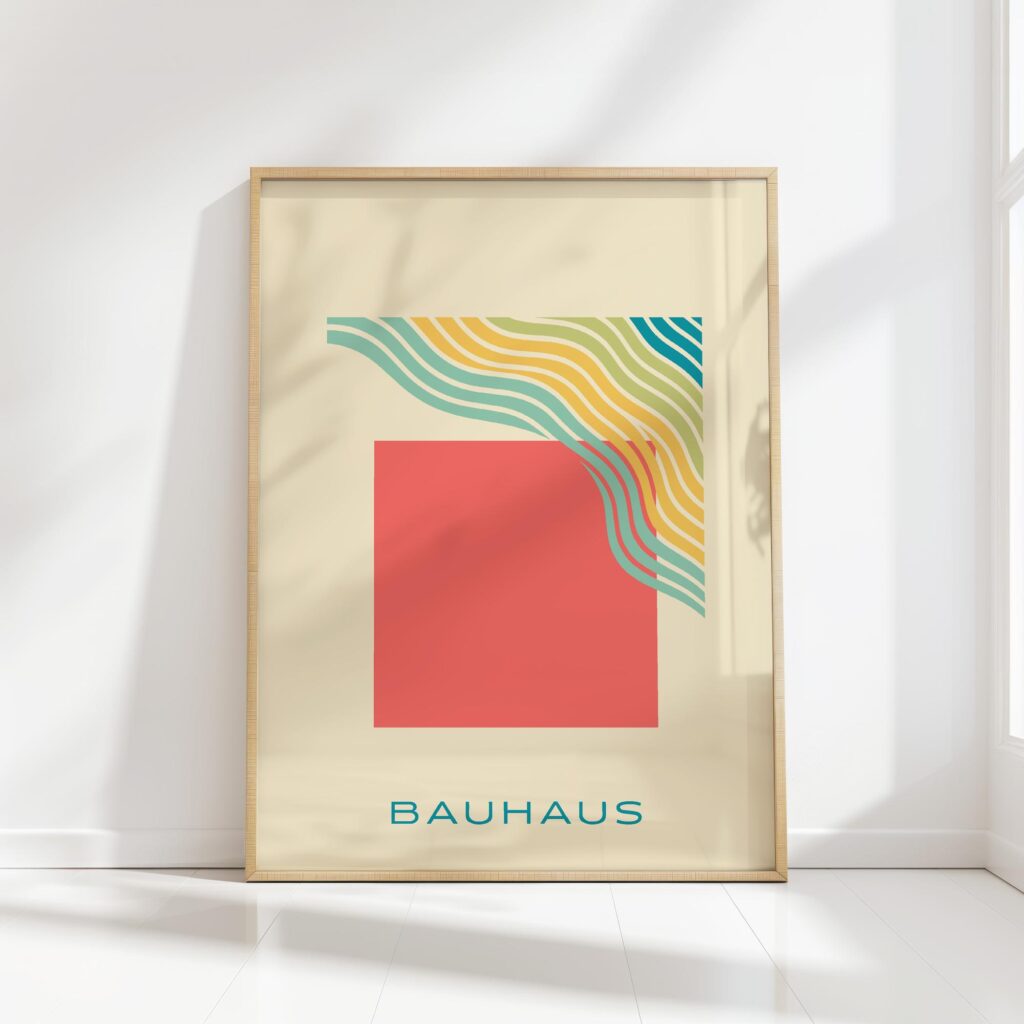 bauhaus print coral with wavy line pattern 8