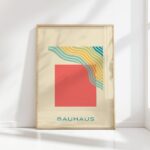 bauhaus print coral with wavy line pattern 8