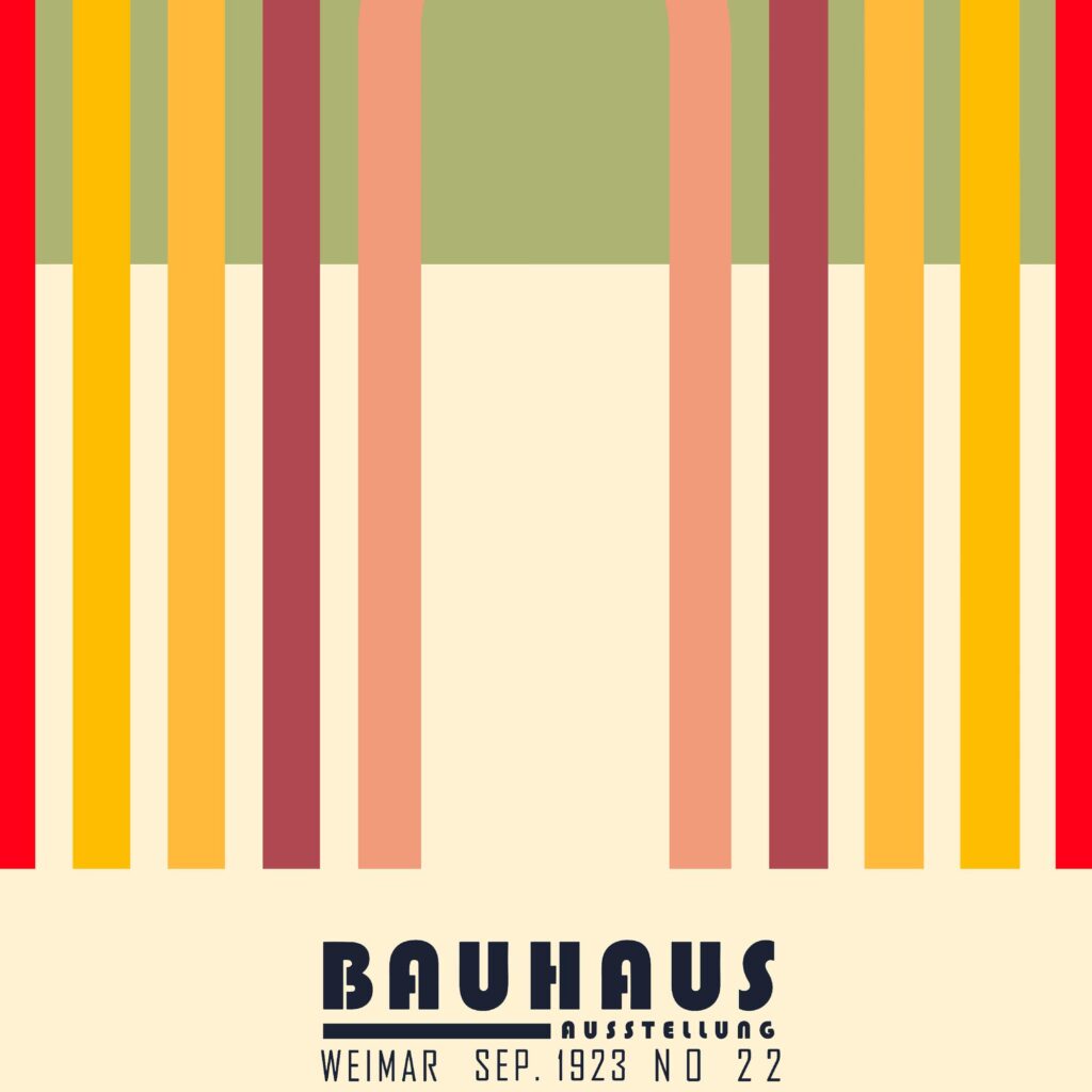 bauhaus print earth tone arch motif design 4