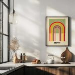 bauhaus print earth tone arch motif design 5