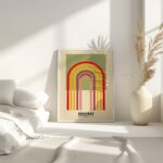 bauhaus print earth tone arch motif design 7