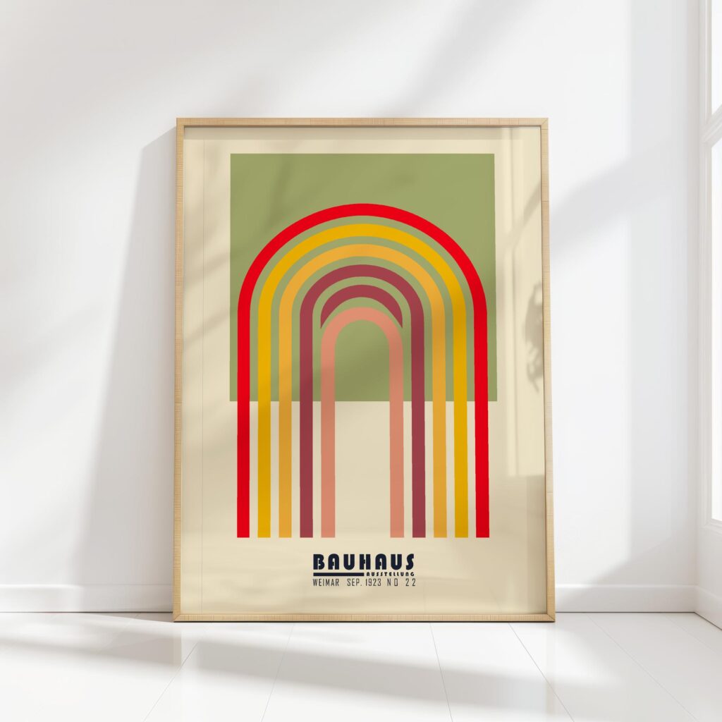 bauhaus print earth tone arch motif design 8
