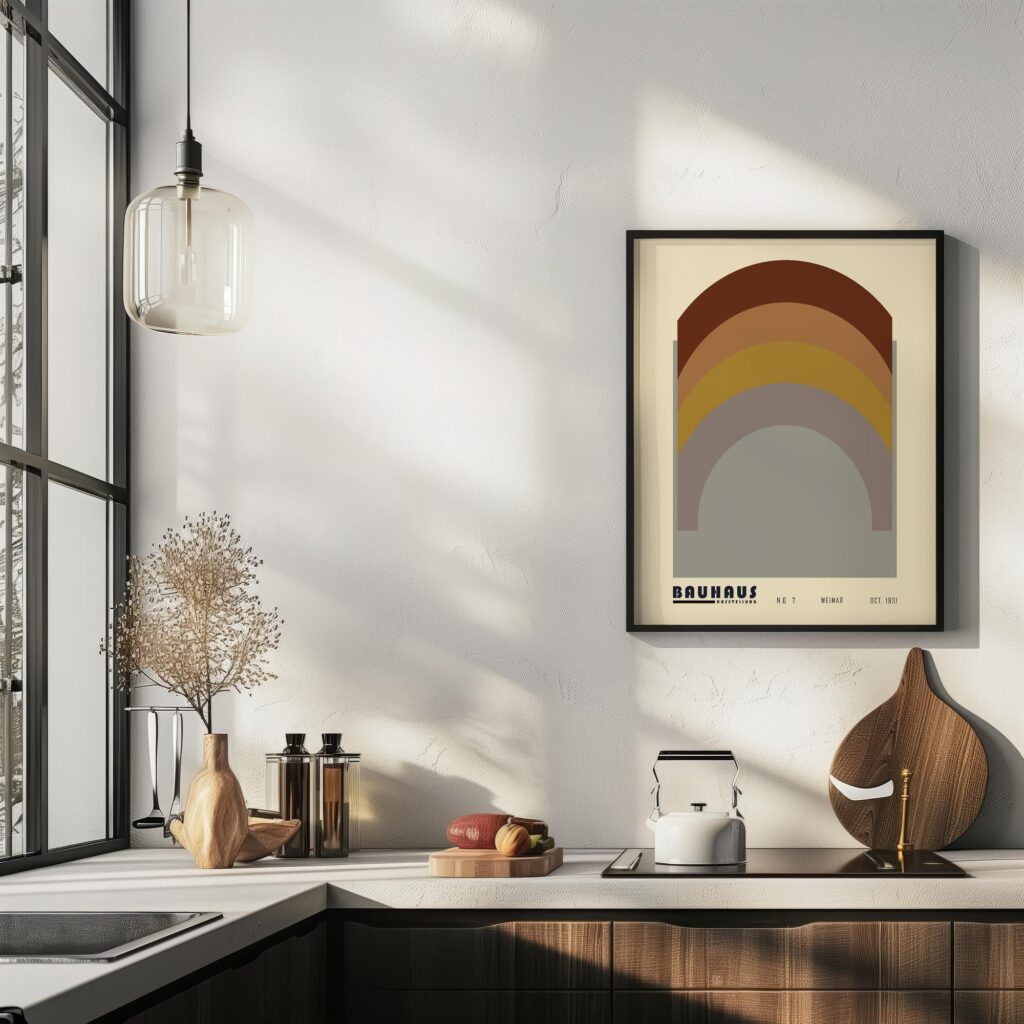bauhaus print earth tone archway graphic art 5