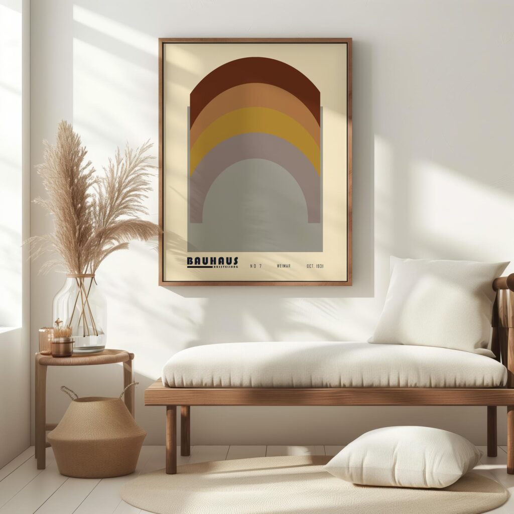 bauhaus print earth tone archway graphic art 6