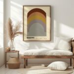 bauhaus print earth tone archway graphic art 6