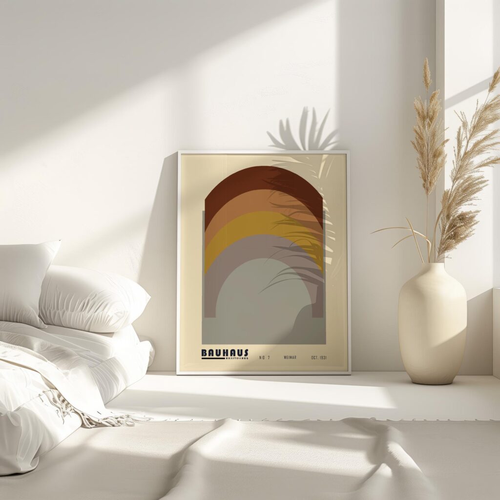 bauhaus print earth tone archway graphic art 7