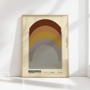 bauhaus print earth tone archway graphic art 8