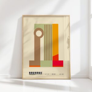 bauhaus print earth tones abstract shapes design