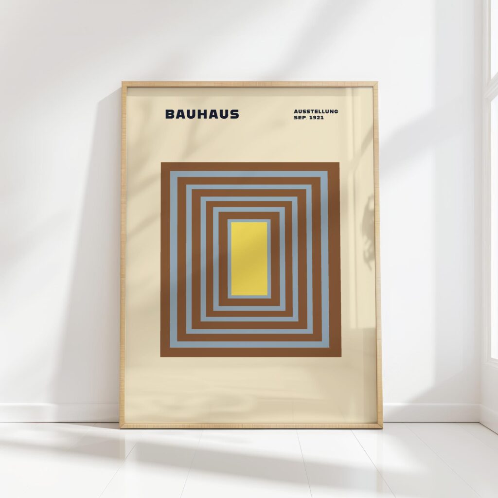 bauhaus print earth tones concentric squares