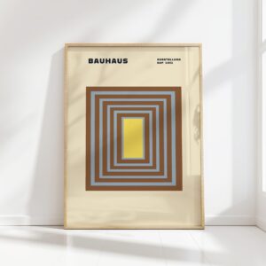 bauhaus print earth tones concentric squares
