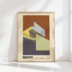 bauhaus print earth tones geometric architecture
