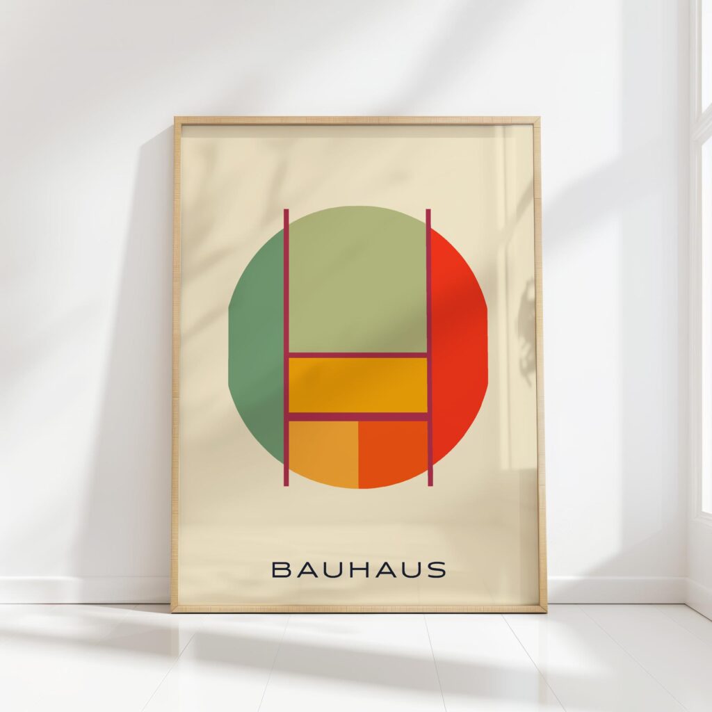 bauhaus print earth tones geometric art