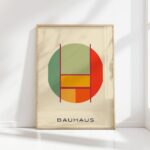 bauhaus print earth tones geometric art