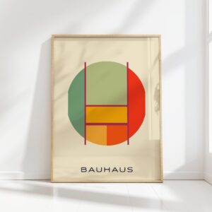bauhaus print earth tones geometric art