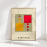bauhaus print earth tones geometric balance