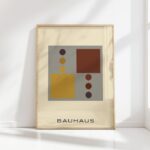 bauhaus print earth tones simple geometric design