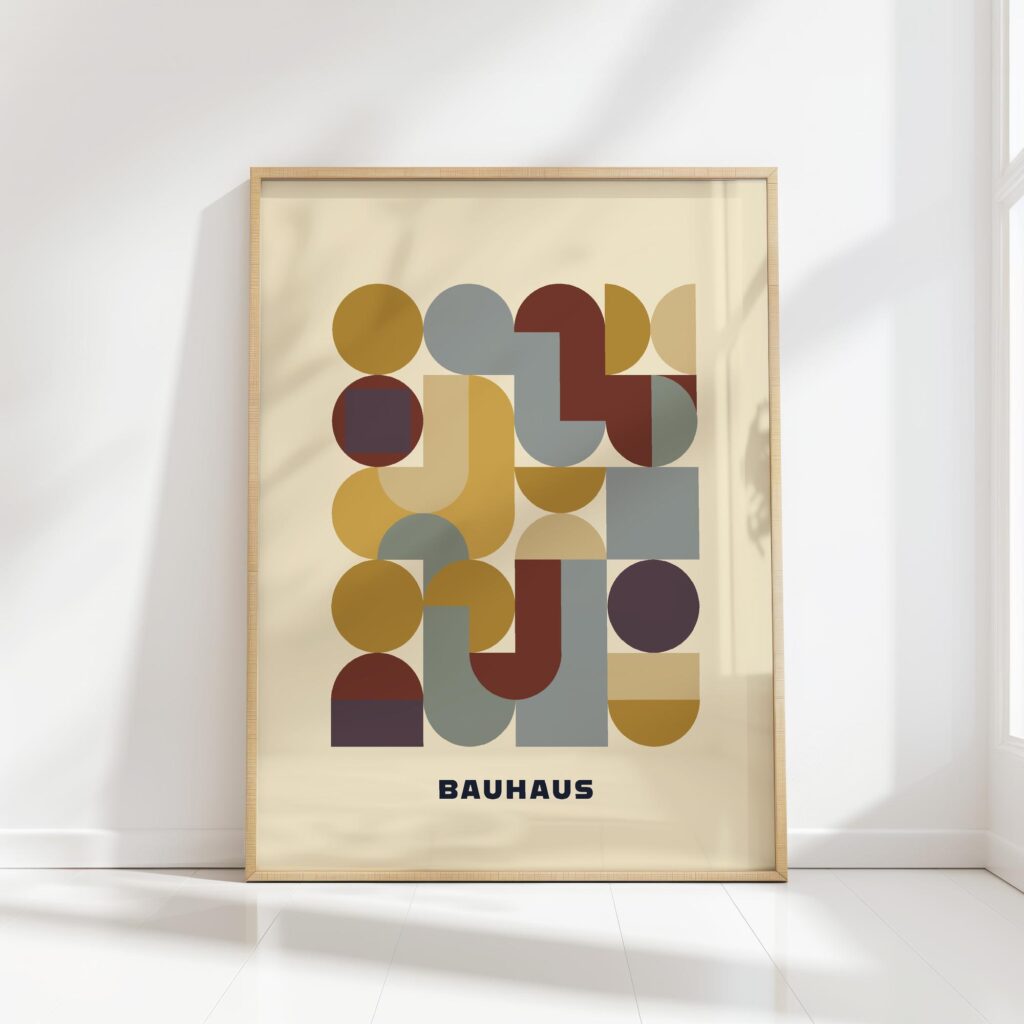 bauhaus print earth tones tiles