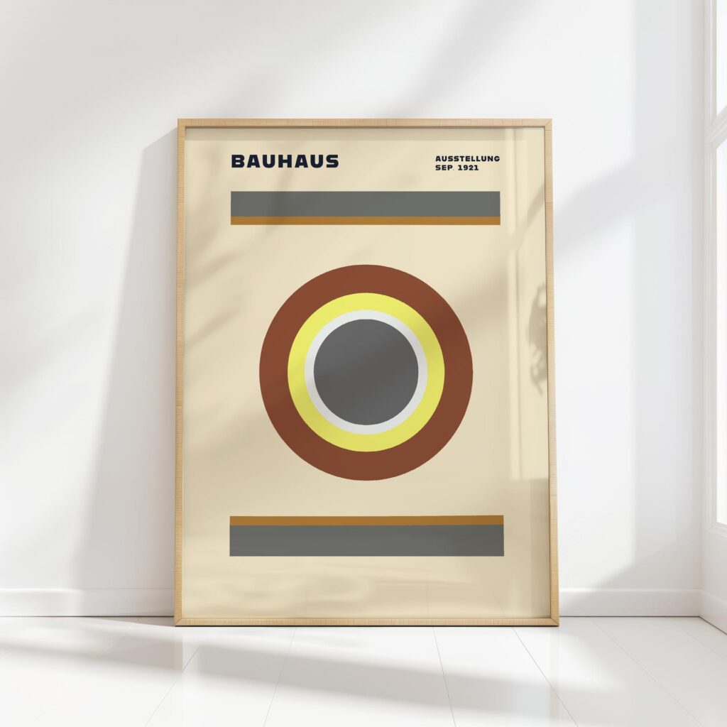 bauhaus print earth tones tones geometric circles