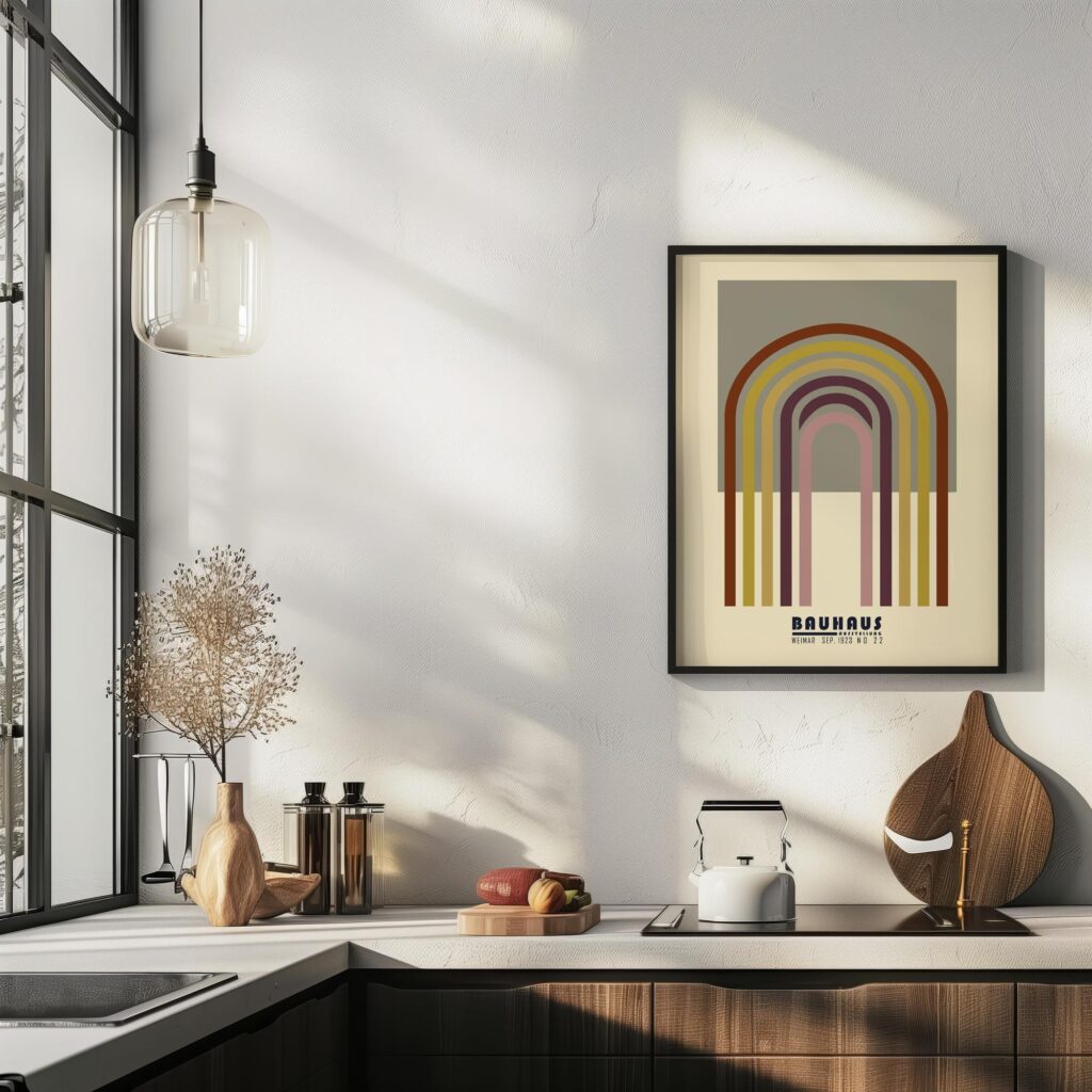 bauhaus print earthy tones arch design 5
