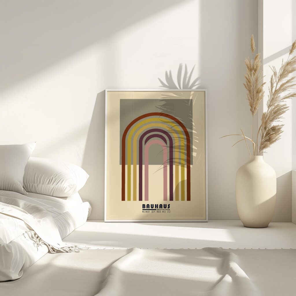 bauhaus print earthy tones arch design 7