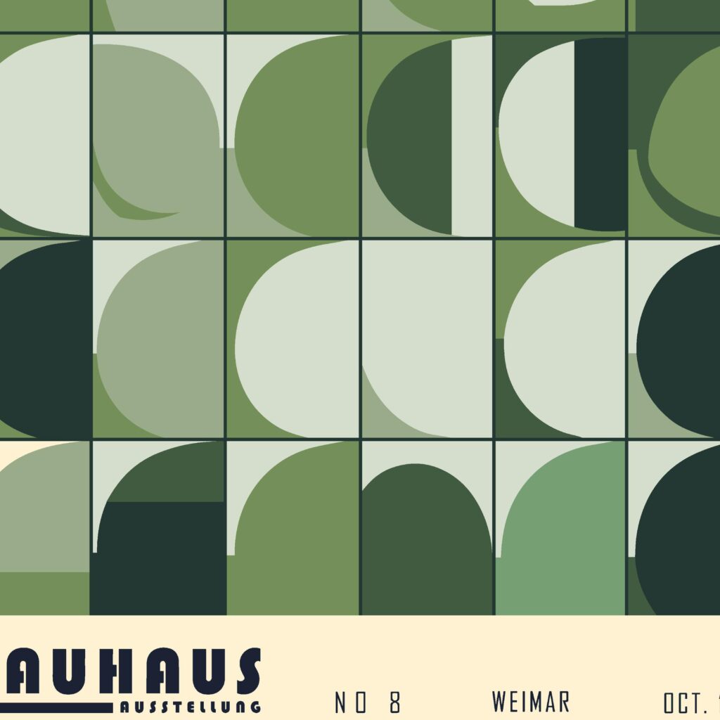 bauhaus print green geometric pattern design 4