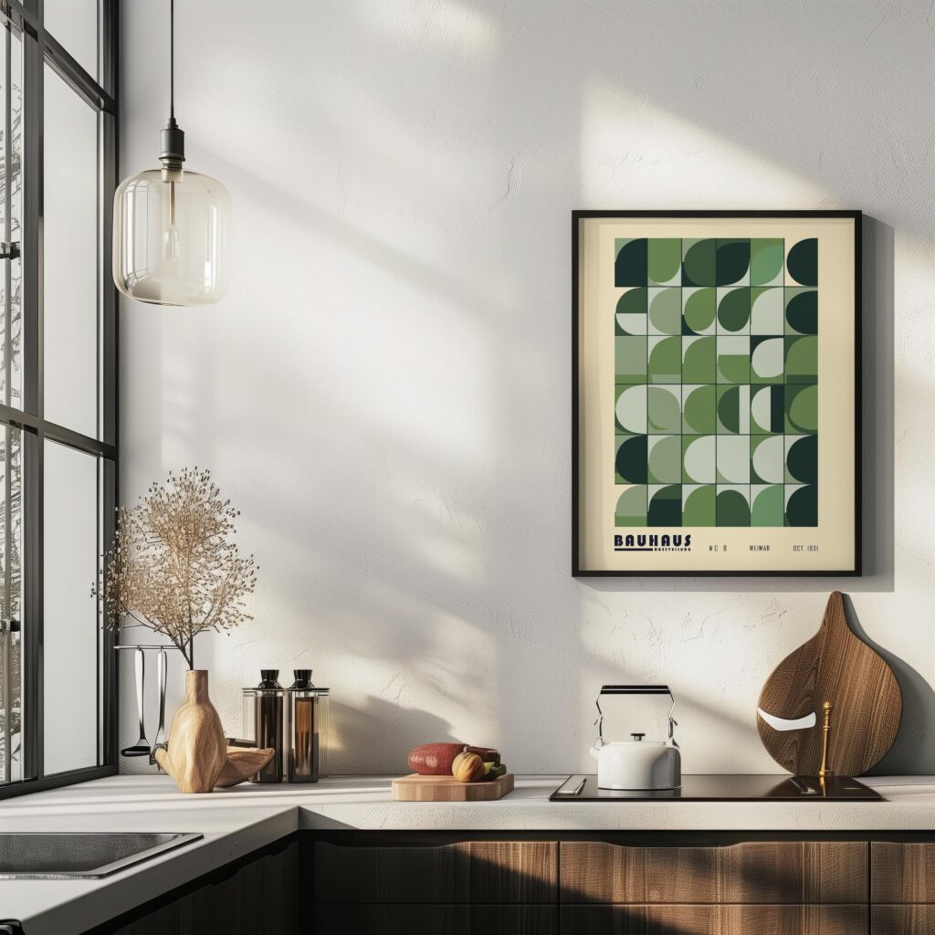 bauhaus print green geometric pattern design 5
