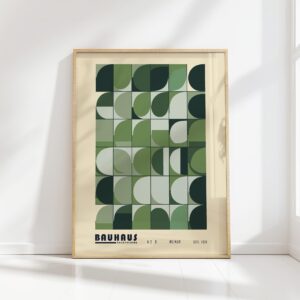 bauhaus print green geometric pattern design 8
