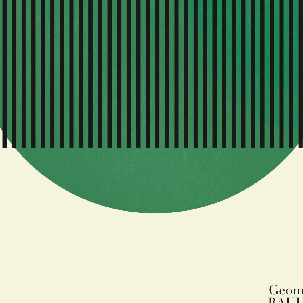bauhaus print green geometric stripe pattern 4