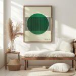 bauhaus print green geometric stripe pattern 6