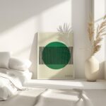 bauhaus print green geometric stripe pattern 7
