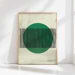 bauhaus print green geometric stripe pattern 8