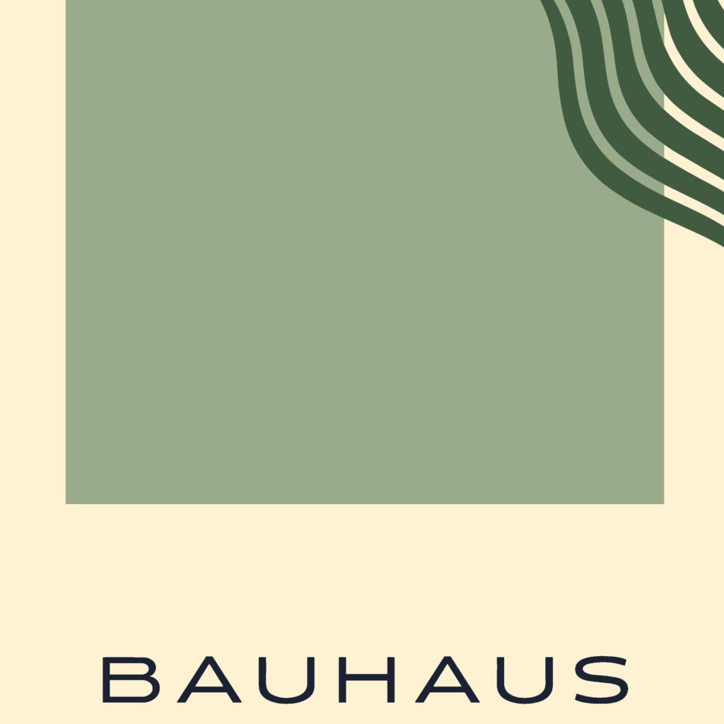 bauhaus print green geometric wavy design 4