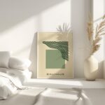 bauhaus print green geometric wavy design 7