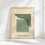 bauhaus print green geometric wavy design 8