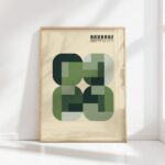 bauhaus print green overlapping blocks design 8